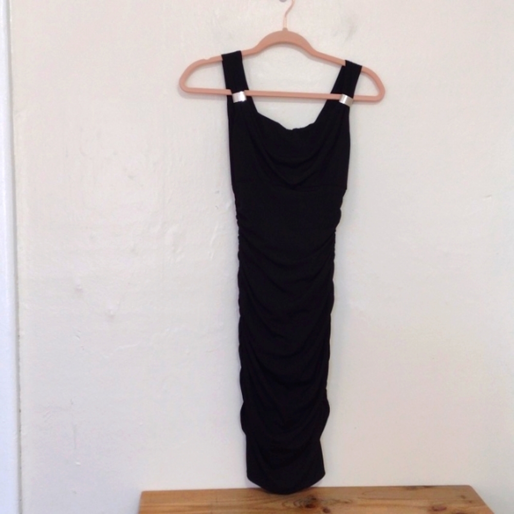 WHBM Instantly Slimming Black Cocktail Dress w Built In Shapewear Size 00